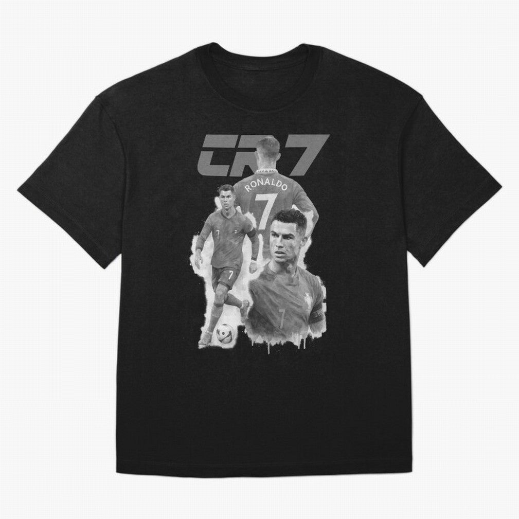 CR7 Cristiano Ronaldo illustration ink black white watercolour Oversized T-Shirt Bring World Football Passion into Global Football Passion for FIFA World Cup 2026 USA Canada Mexico, Centered on Mbappe and Neymar, Argentina, France and Brazil, Goal
