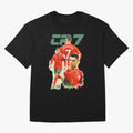 CR7 Cristiano Ronaldo illustration watercolour Oversized T-Shirt Follow the Road to Global Football Passion for FIFA World Cup 2026 Group Stage, Inspired by Haaland, England, Goal Celebration Energy, Supporter Heritage, Football Icons and Worldwide