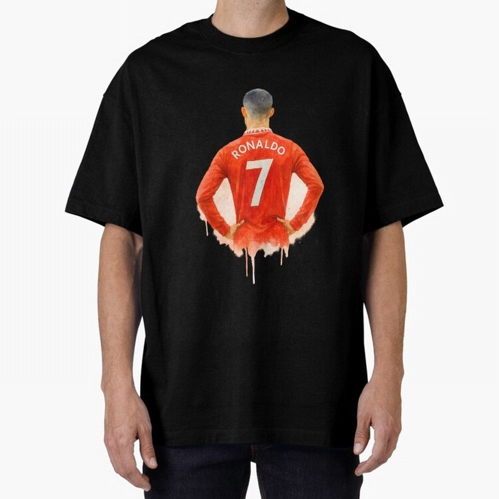CR7 Cristiano Ronaldo potrait art a powerful moment artwork Oversized T-Shirt Experience Match Day Hype around FIFA World Cup 2026 USA Canada Mexico, CR7 and Messi, Brazil, Portugal and Argentina, Retro Football Energy, Iconic Rivalries, Trophy
