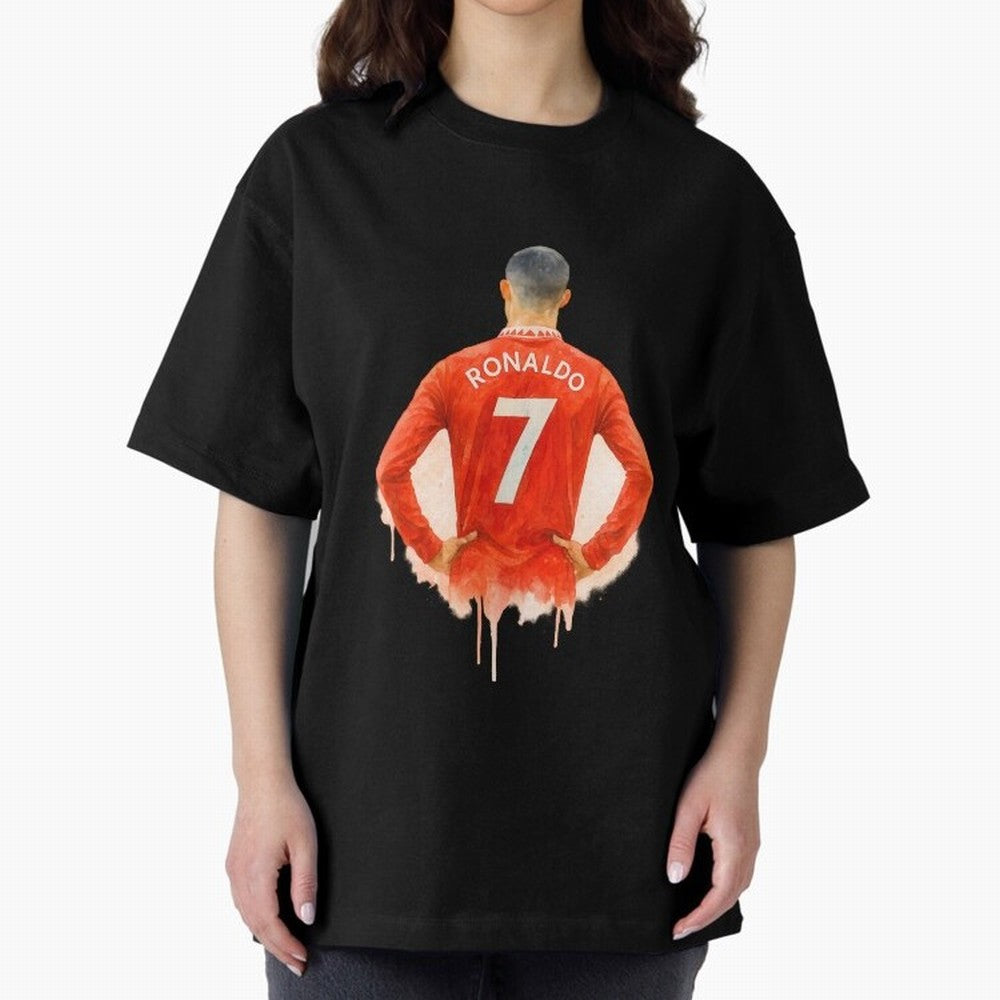 CR7 Cristiano Ronaldo potrait art a powerful moment artwork Oversized T-Shirt Experience Match Day Hype around FIFA World Cup 2026 USA Canada Mexico, CR7 and Messi, Brazil, Portugal and Argentina, Retro Football Energy, Iconic Rivalries, Trophy