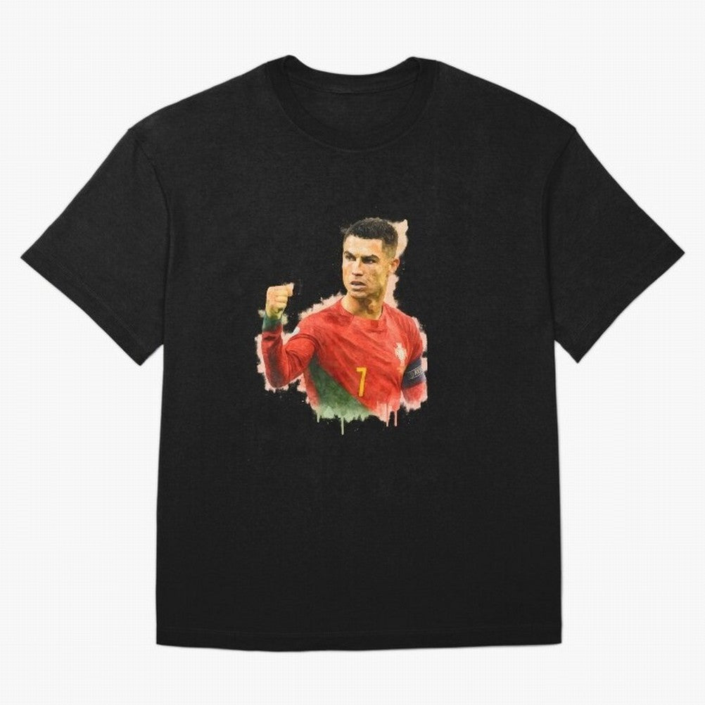 CR7 Cristiano Ronaldo potrait a powerful moment artwork Oversized T-Shirt Feel the Heartbeat of FIFA World Cup 2026 Group Stage Spirit, Made for Brazil, Mbappe, Championship Spirit, Famous Goals, Roaring Crowds and International Football Unity;