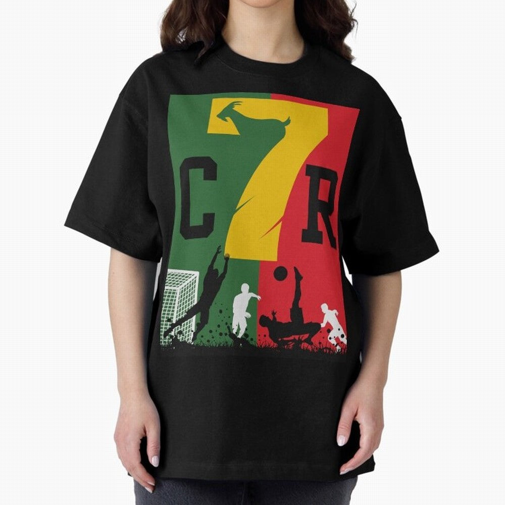 Portugal The Goat CR 7 World Cup 2026 Oversized T-Shirt Capture Stadium Memories from Global Football Passion for FIFA World Cup 2026 USA Canada Mexico, Filled with Neymar, Argentina, France and Brazil, Game Day Rituals, Football Legends, Country