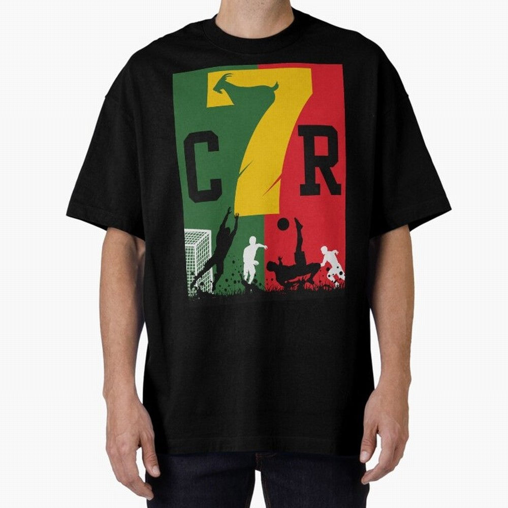 Portugal The Goat CR 7 World Cup 2026 Oversized T-Shirt Capture Stadium Memories from Global Football Passion for FIFA World Cup 2026 USA Canada Mexico, Filled with Neymar, Argentina, France and Brazil, Game Day Rituals, Football Legends, Country