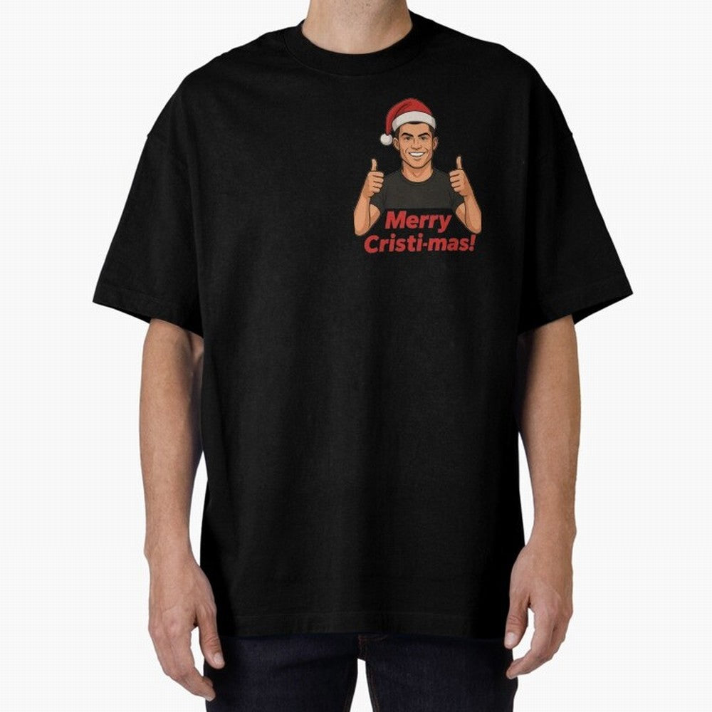 Merry Cristi-mas! CR7 Xmas holiday cheer Oversized T-Shirt Wear the Spirit of Match Day Hype around FIFA World Cup 2026 USA Canada Mexico, Messi, Neymar and Mbappe, France and Portugal, Goal Celebration Energy, Supporter Heritage, Football Icons