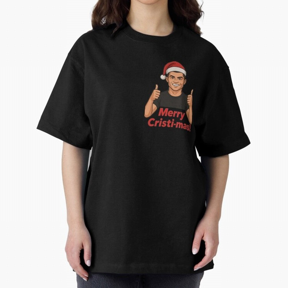 Merry Cristi-mas! CR7 Xmas holiday cheer Oversized T-Shirt Wear the Spirit of Match Day Hype around FIFA World Cup 2026 USA Canada Mexico, Messi, Neymar and Mbappe, France and Portugal, Goal Celebration Energy, Supporter Heritage, Football Icons