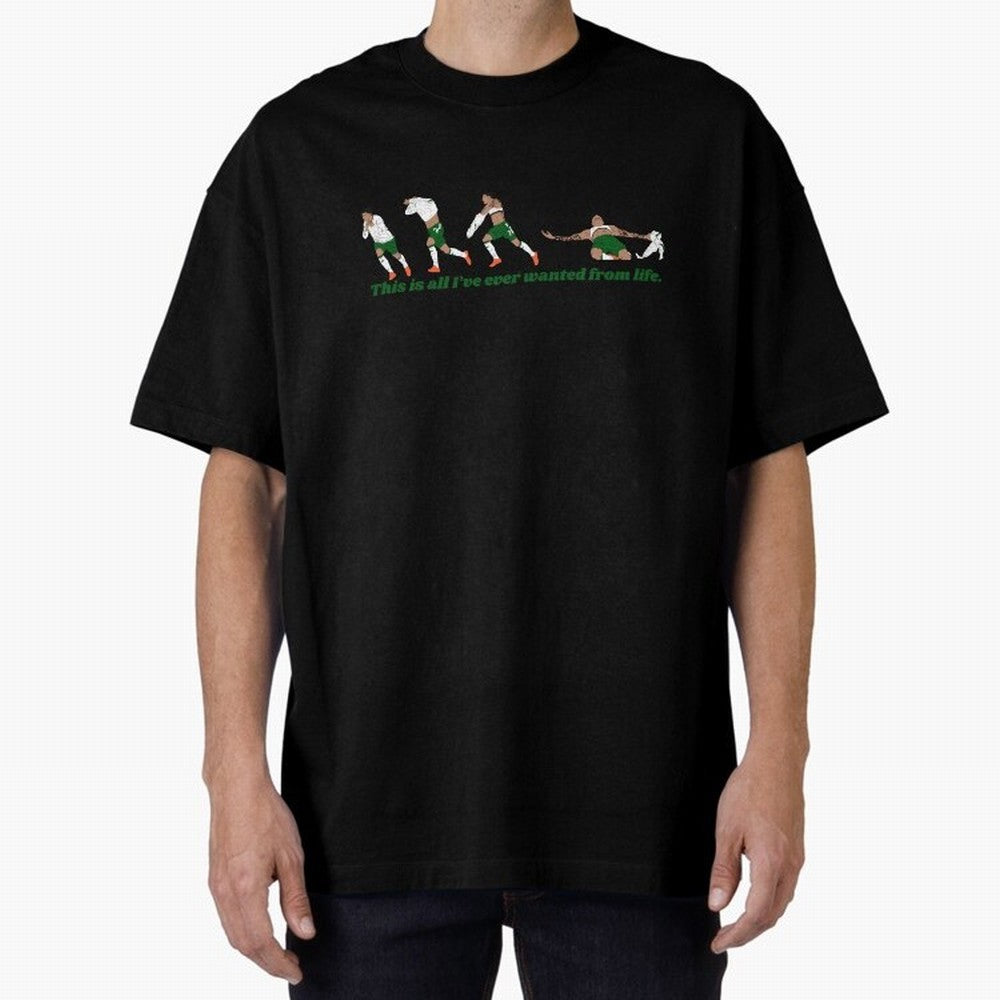 Troy Parrott Ireland Hat Trick Goal Celebration Minimalist Oversized T-Shirt Bring a Vintage Feel to the FIFA World Cup 2026 Journey through Mbappe and Neymar Highlights, France Pride, Championship Spirit, Famous Goals, Roaring Crowds and