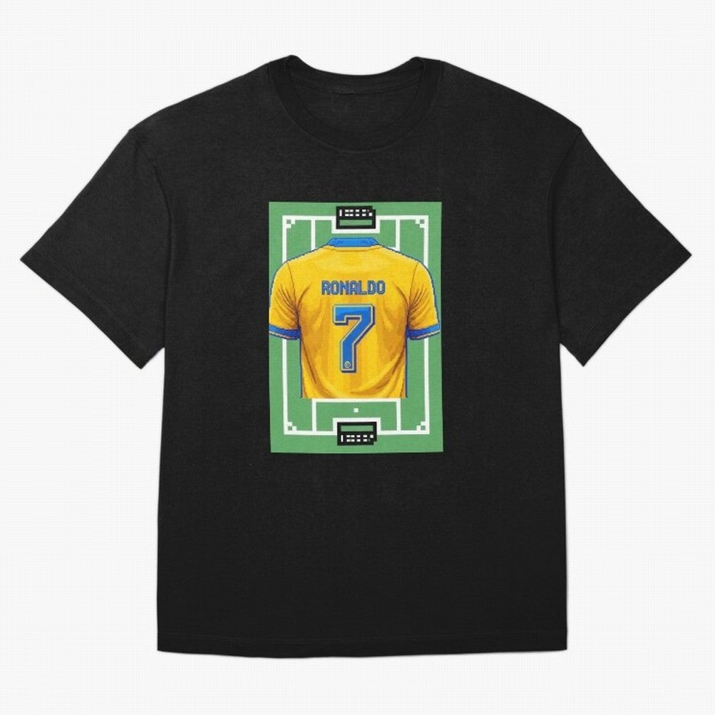 Cristiano Ronaldo Al-Nassr 8-Bit Soccer Football Oversized T-Shirt Experience the Global Stage of FIFA World Cup 2026 Spirit, Filled with Portugal, Spain and Germany, Neymar, Game Day Rituals, Football Legends, Country Pride and the Road to the