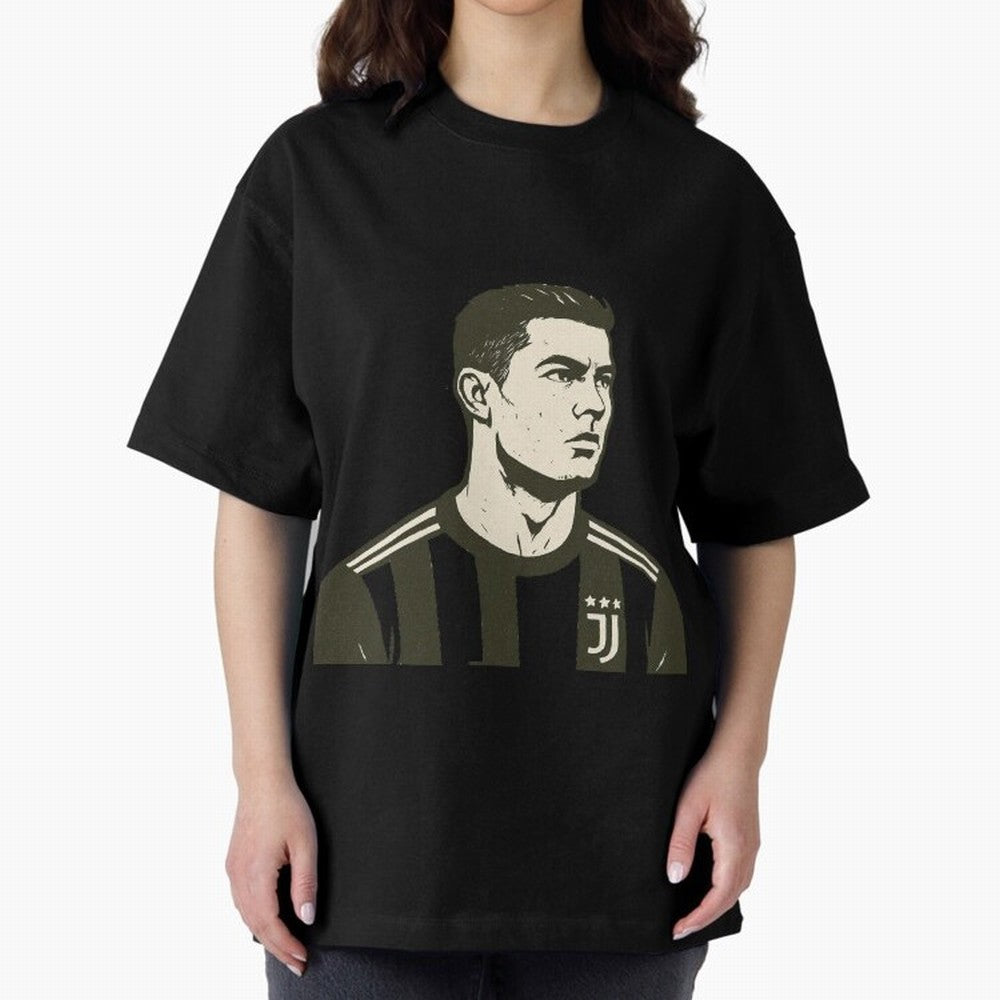 Cristiano Ronaldo Oversized T-Shirt Back the Journey through Global Football Passion for FIFA World Cup 2026 Group Stage, Highlighting Neymar, Haaland and Cristiano Ronaldo, Spain, Sports Nostalgia, International Competition, Famous Players and
