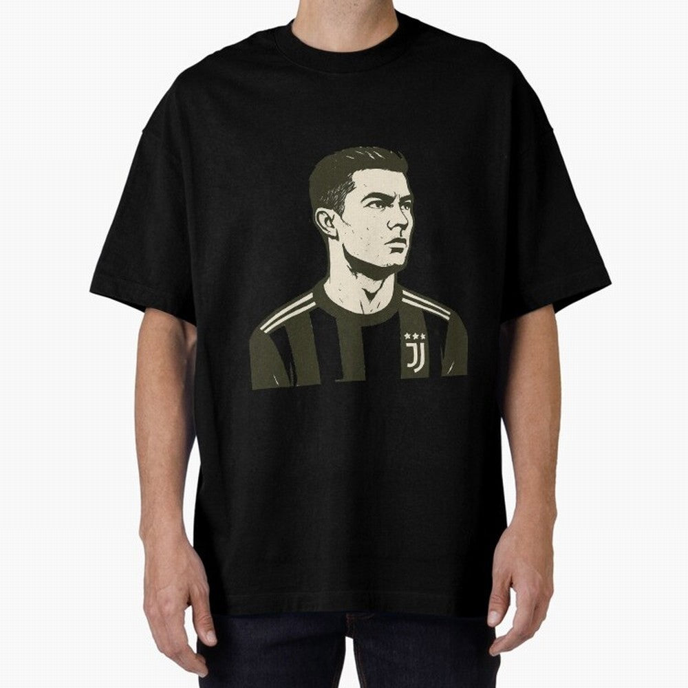 Cristiano Ronaldo Oversized T-Shirt Back the Journey through Global Football Passion for FIFA World Cup 2026 Group Stage, Highlighting Neymar, Haaland and Cristiano Ronaldo, Spain, Sports Nostalgia, International Competition, Famous Players and