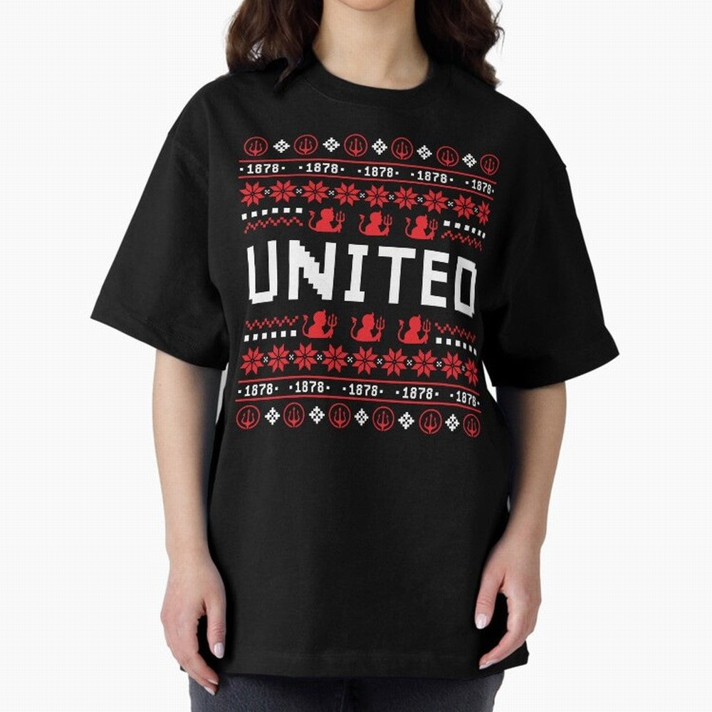 Manchester United Christmas Oversized T-Shirt Live the Energy of Match Day Hype around FIFA World Cup 2026 Group Stage, Messi, Neymar and Mbappe, England and Germany, Champion Mindset, Group Stage Buzz, Knockout Tension and Passionate Fan Culture;