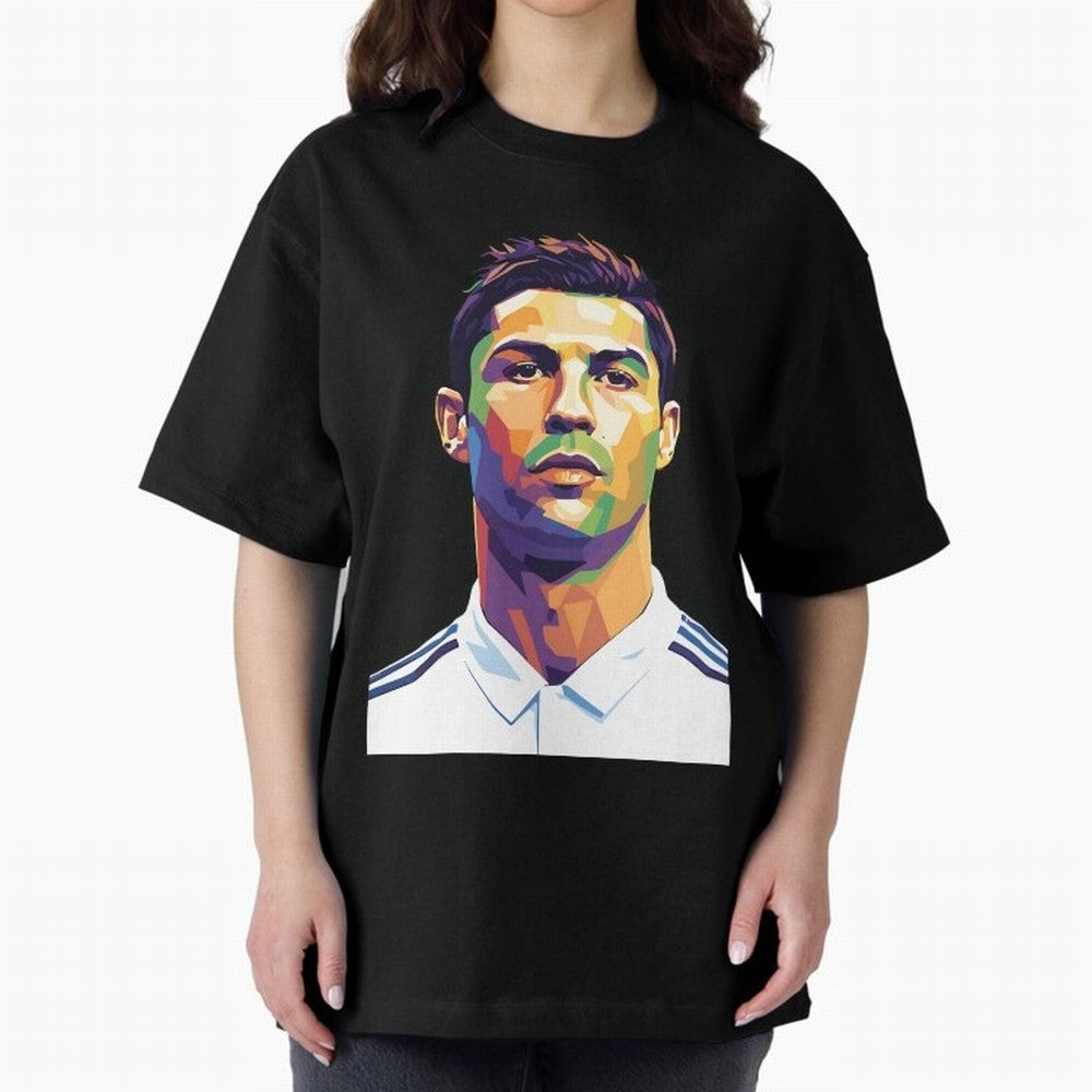 Cristiano Ronaldo Wpap Art Oversized T-Shirt Show Championship Spirit for FIFA World Cup 2026 Highlighting Messi, Brazil, Portugal and Argentina Energy, Stadium Chants, National Pride, Trophy Dreams and Unforgettable Football Memories; Made for Die