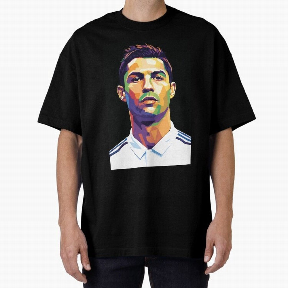 Cristiano Ronaldo Wpap Art Oversized T-Shirt Show Championship Spirit for FIFA World Cup 2026 Highlighting Messi, Brazil, Portugal and Argentina Energy, Stadium Chants, National Pride, Trophy Dreams and Unforgettable Football Memories; Made for Die