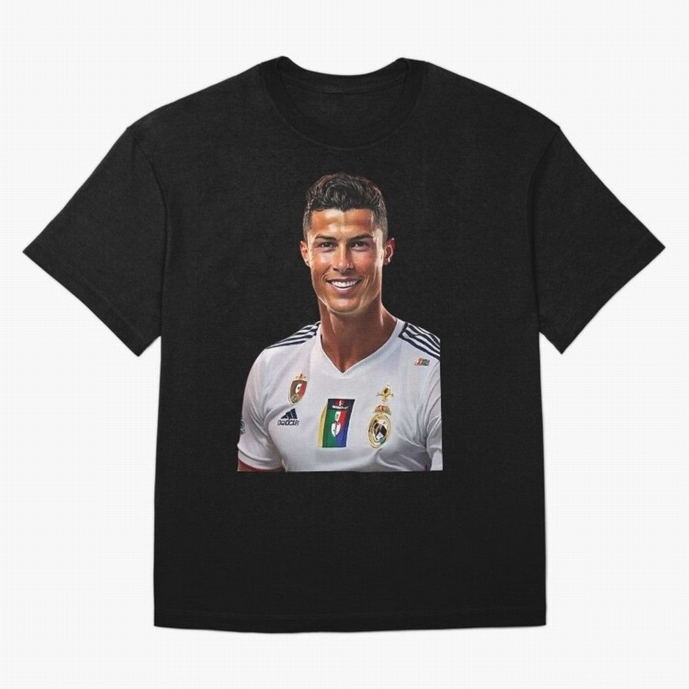 smiling Cristiano Ronaldo Oversized T-Shirt Remember FIFA World Cup 2026 Group Stage for Fans of CR7 and Messi and Brazil, Bringing Stadium Memories, Football Loyalty, International Chants and Championship Tradition; Perfect for Fans, Collectors,