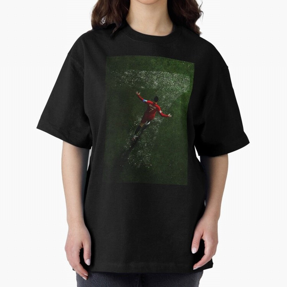 CR7 The G.O.A.T. Football Art - Cristiano Ronaldo Oversized T-Shirt Turn Every Weekend Toward Global Football Passion for FIFA World Cup 2026, with Messi and Cristiano Ronaldo, Argentina, Football History, Final Match Energy, Crowd Noise and Once