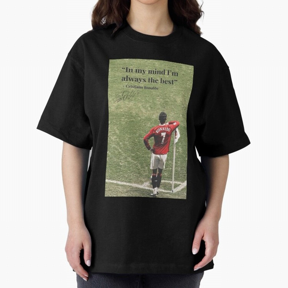 Cristiano Ronaldo Motivation Oversized T-Shirt Bring a Vintage Feel to Global Football Passion for FIFA World Cup 2026, Celebrating Messi, England and Germany, Goal Celebration Energy, Supporter Heritage, Football Icons and Worldwide Tournament