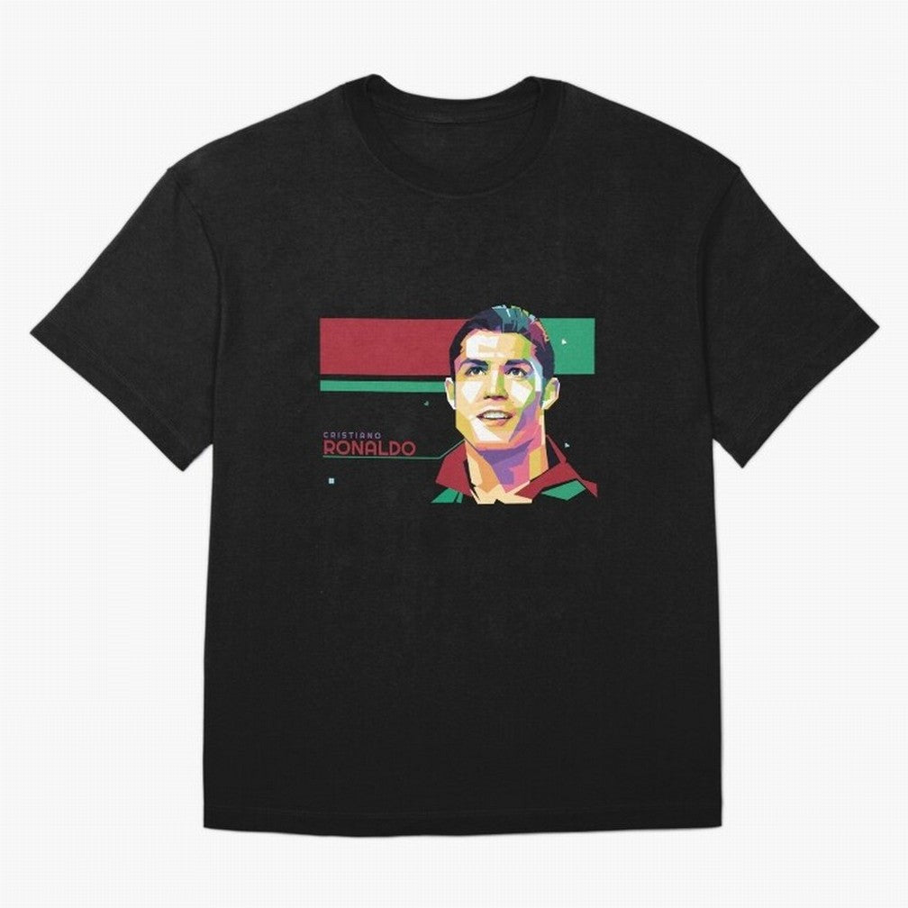 Cristiano Ronaldo ¨C Legendary Football Star & GOAT Artwork Oversized T-Shirt Live for the Drama of Match Day Hype around FIFA World Cup 2026, Messi, England and Germany, Football Festival Excitement, Trophy Ambitions, Country Rivalries and Star