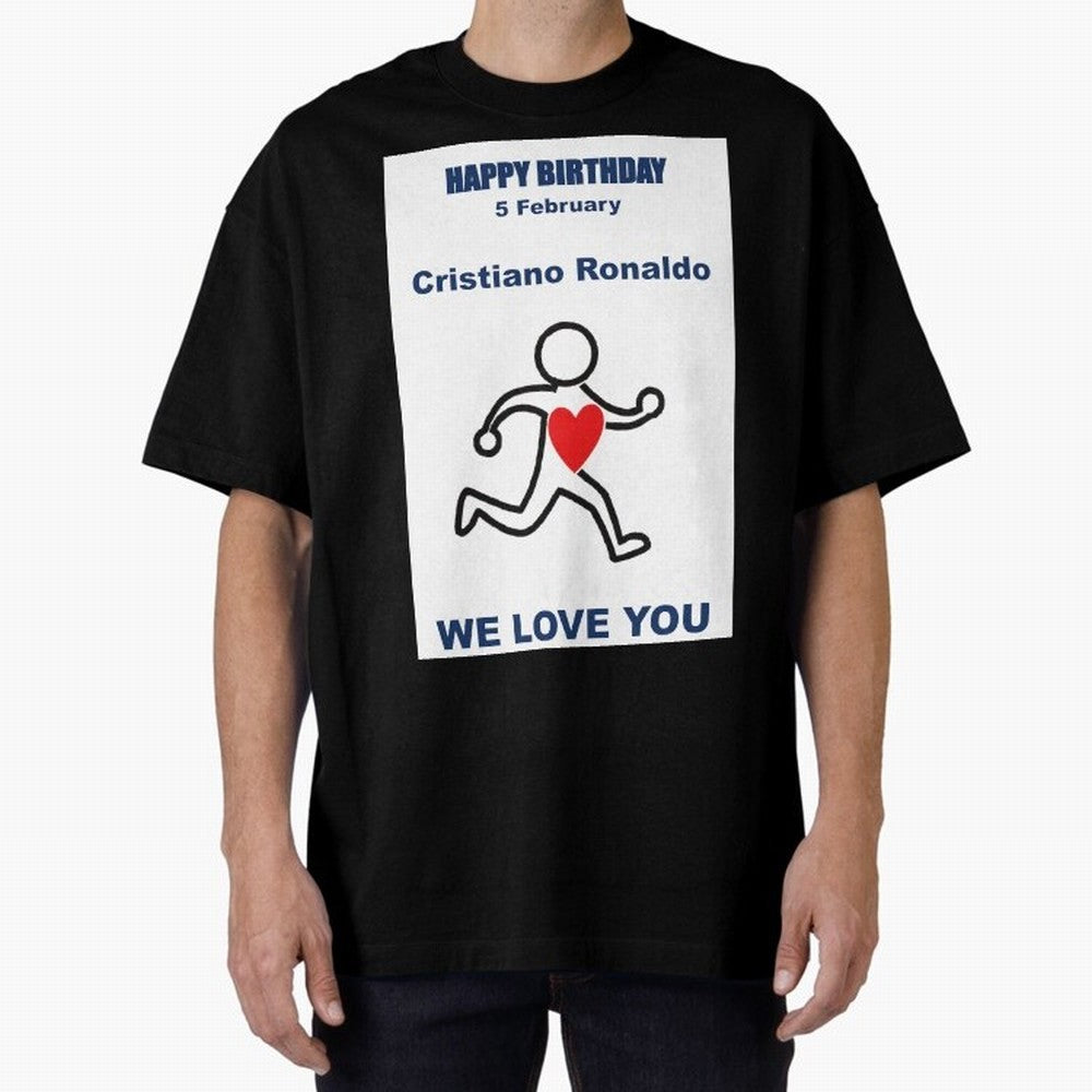 Tribute to Cristiano Ronaldo ¡ª 5 February Oversized T-Shirt Represent FIFA World Cup 2026 USA Canada Mexico for Fans of Mbappe and Brazil, Portugal and Argentina, Bringing Goal Celebration Energy, Supporter Heritage, Football Icons and Worldwide