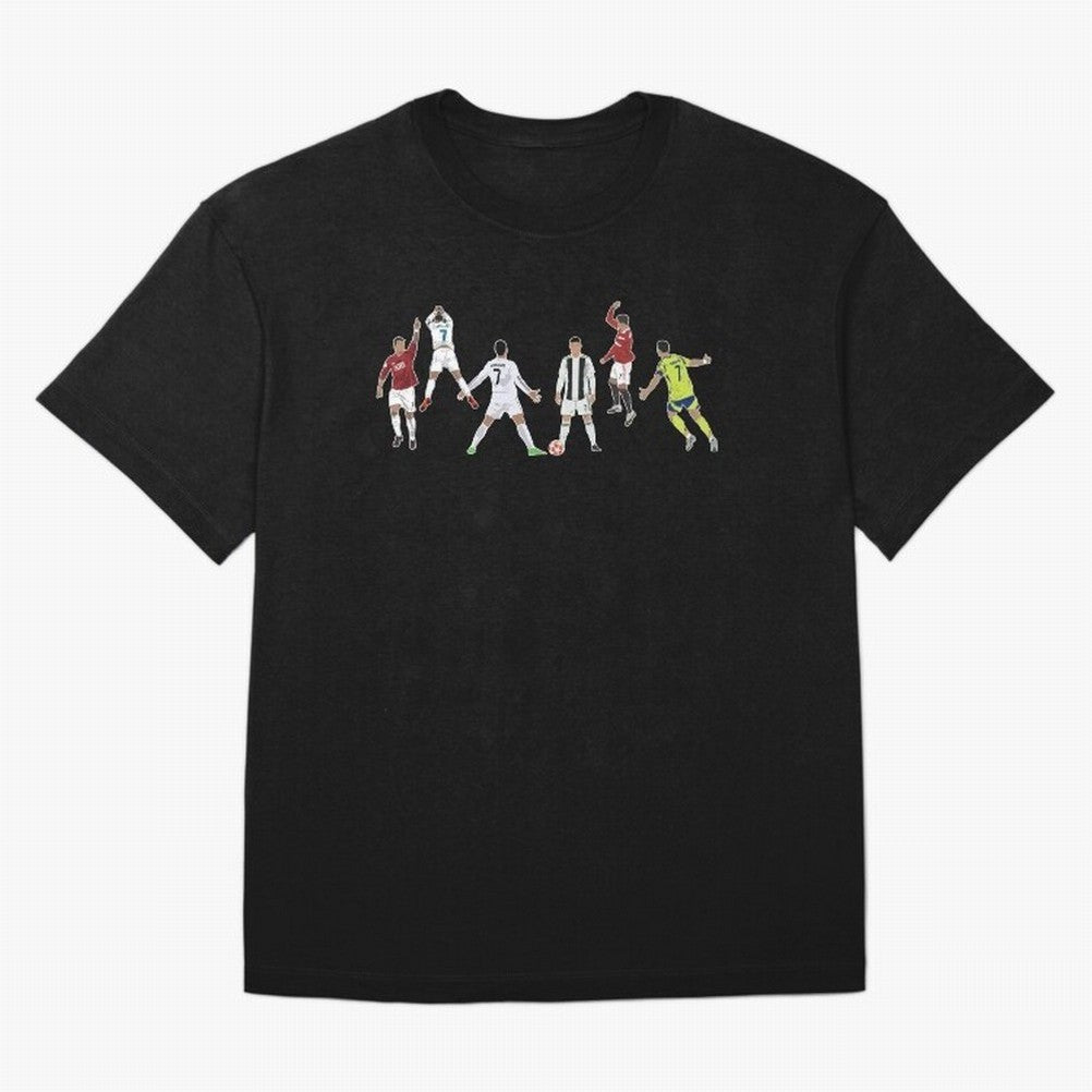Ronaldo Forever Minimalist Career Goal Celebrations Oversized T-Shirt Step into FIFA World Cup 2026 USA Canada Mexico for Fans of Neymar and France, Bringing Championship Spirit, Famous Goals, Roaring Crowds and International Football Unity; Made