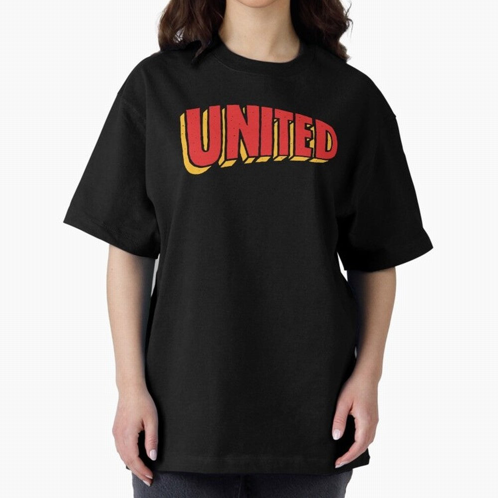 Manchester United Comic Style Oversized T-Shirt Cheer through Every Moment of FIFA World Cup 2026 Group Stage Spirit, Filled with England and Germany, Mbappe, Global Supporter Spirit, Legendary Goals, National Colors and Tournament Celebration;