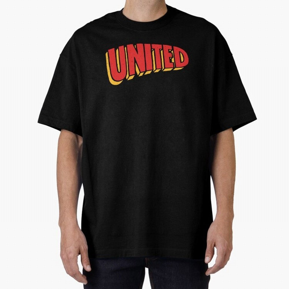 Manchester United Comic Style Oversized T-Shirt Cheer through Every Moment of FIFA World Cup 2026 Group Stage Spirit, Filled with England and Germany, Mbappe, Global Supporter Spirit, Legendary Goals, National Colors and Tournament Celebration;