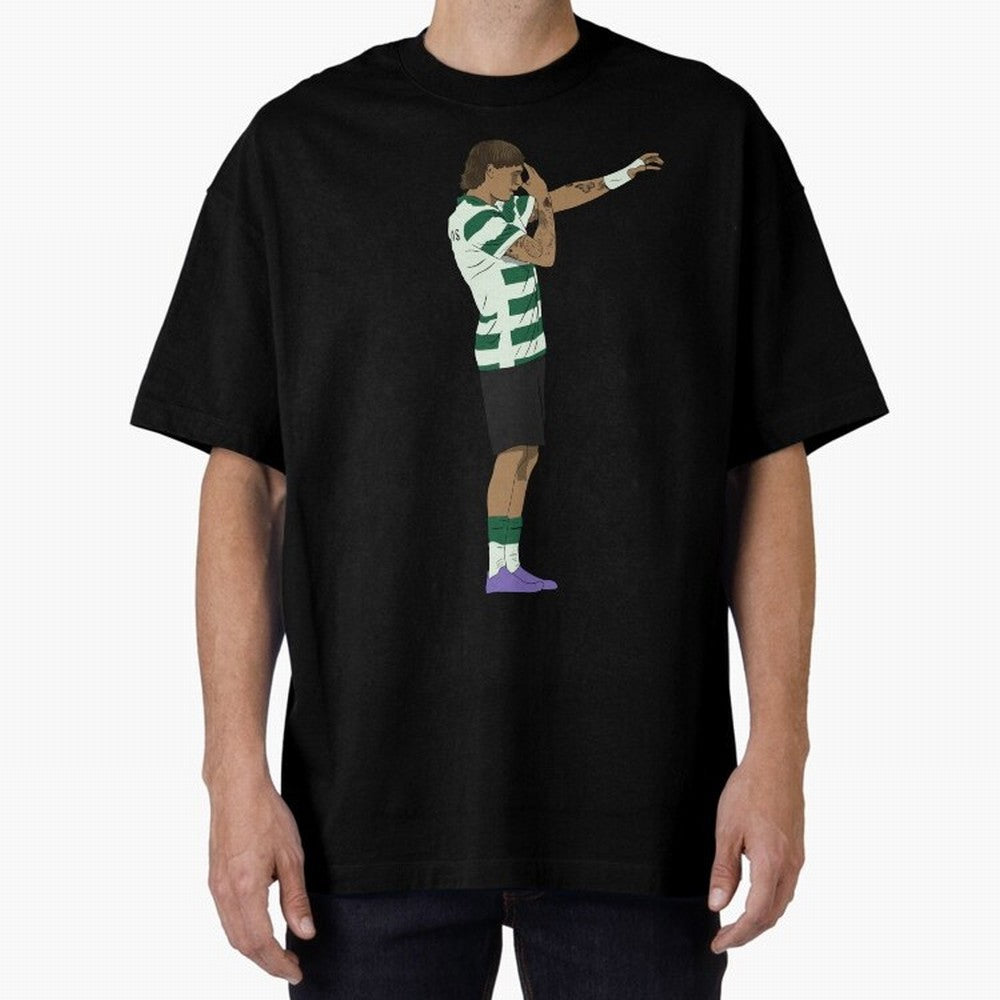 Ricardo Mangas Sporting Goal Celebration Minimalist Oversized T-Shirt Make Every Kick Count in FIFA World Cup 2026 with Cristiano Ronaldo, England and Germany Energy, Global Supporter Spirit, Legendary Goals, National Colors and Tournament