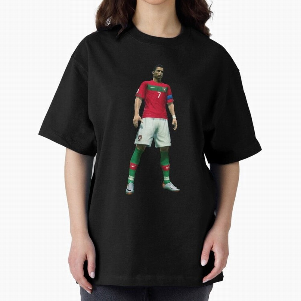 CR7 PES Oversized T-Shirt Carry National Pride through FIFA World Cup 2026 USA Canada Mexico for Fans of Haaland and Mbappe and Portugal, Spain and Germany, Bringing Stadium Memories, Football Loyalty, International Chants and Championship