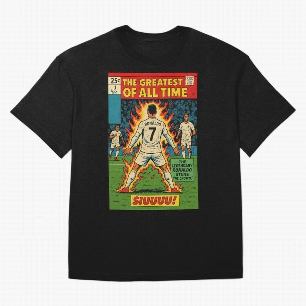 CR7 comic cover Oversized T-Shirt Make Game Day About Global Football Passion for FIFA World Cup 2026, with Messi and Cristiano Ronaldo, Netherlands, Tournament Hype, Historic Matchups, Family Viewing Parties and Global Sports Pride; Created for