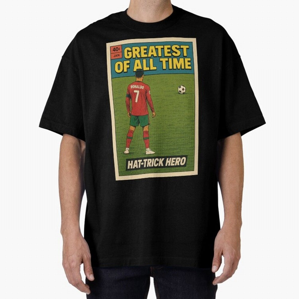 CR7 Comic Oversized T-Shirt Bring Trophy Dreams to the FIFA World Cup 2026 USA Canada Mexico Journey through Haaland Highlights, Portugal Pride, Stadium Memories, Football Loyalty, International Chants and Championship Tradition; Built for