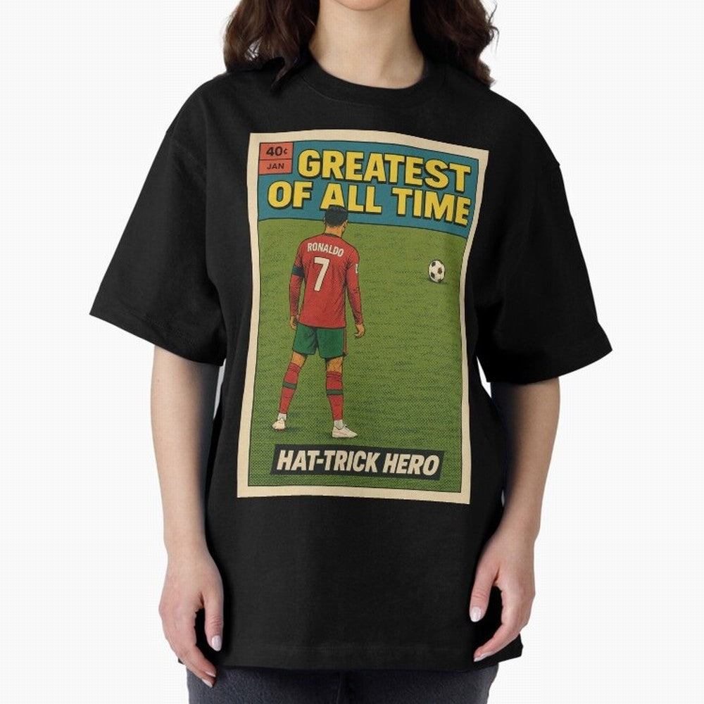 CR7 Comic Oversized T-Shirt Bring Trophy Dreams to the FIFA World Cup 2026 USA Canada Mexico Journey through Haaland Highlights, Portugal Pride, Stadium Memories, Football Loyalty, International Chants and Championship Tradition; Built for
