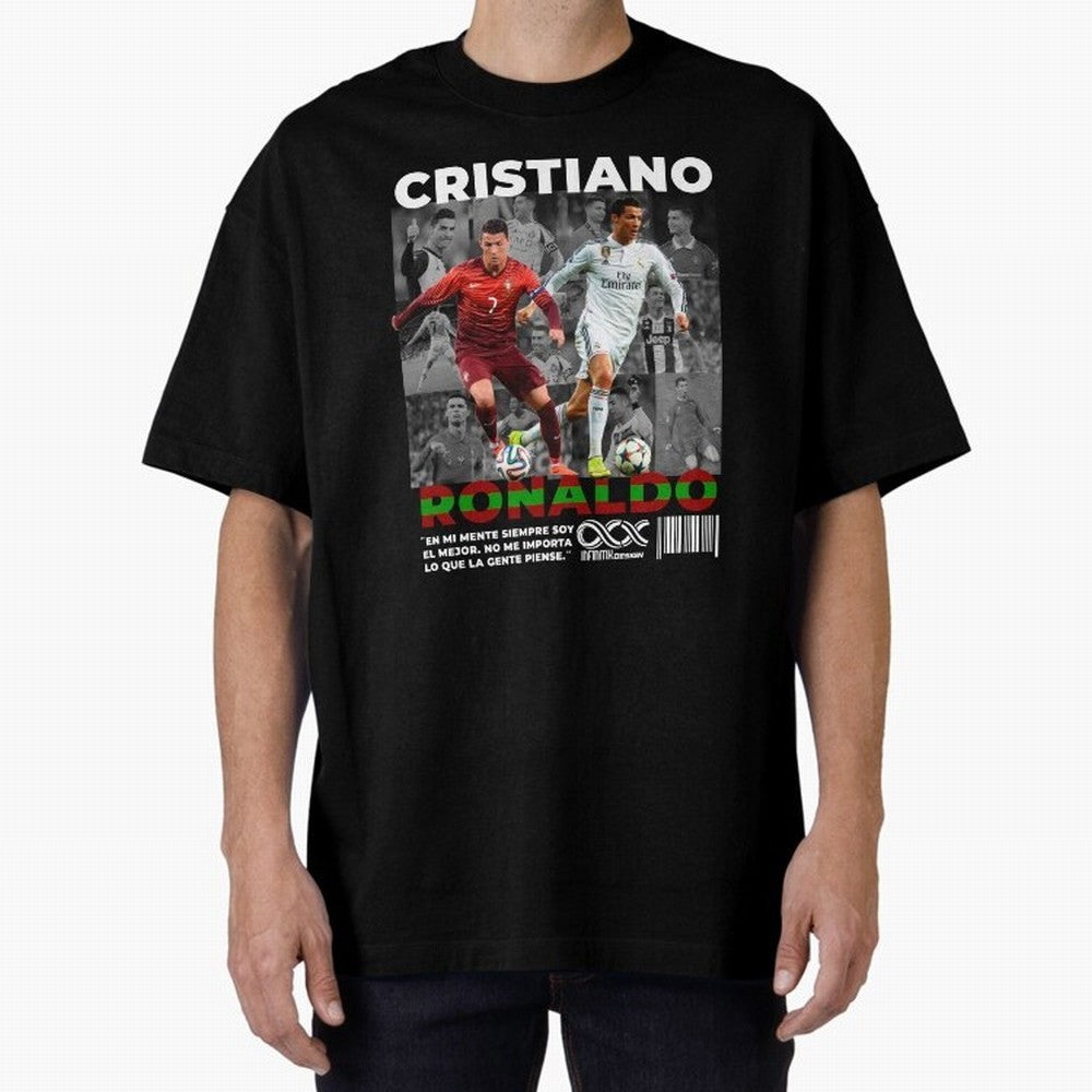 Cristiano Ronaldo Collage Oversized T-Shirt Show Up for the Glory of FIFA World Cup 2026 USA Canada Mexico Spirit, Inspired by Brazil, Portugal and Argentina, Mbappe and Neymar, Match Day Excitement, Supporter Culture, Golden Goals and Global