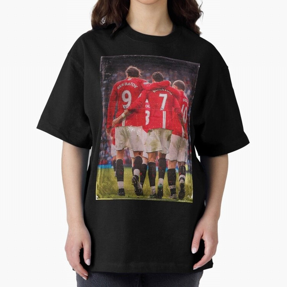 Ronaldo Berbatov Rooney Oversized T-Shirt Celebrate Soccer Greatness during FIFA World Cup 2026 for Fans of Messi, Neymar and Mbappe and Portugal, Spain and Germany, Bringing Supporter Pride, Iconic Celebrations, Legendary Names and Global Match