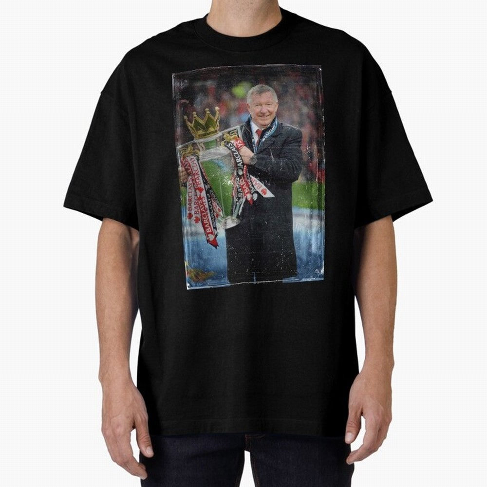 Sir Alex Ferguson Champion Oversized T-Shirt Celebrate Unforgettable Nights in FIFA World Cup 2026 Group Stage Spirit, Capturing England, France and Netherlands, Messi, Neymar and Mbappe, Goal Celebration Energy, Supporter Heritage, Football Icons