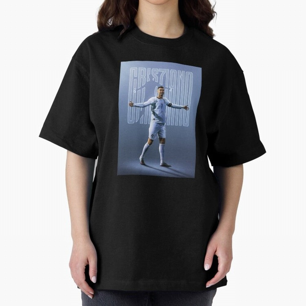 Football Royalty: Cristiano Ronaldo Oversized T-Shirt Represent FIFA World Cup 2026 Spirit, Capturing France, Messi, CR7 and Mbappe, Fan Favorite Moments, National Team Passion, Big Match Drama and Soccer History; Made for Die Hard Supporters,