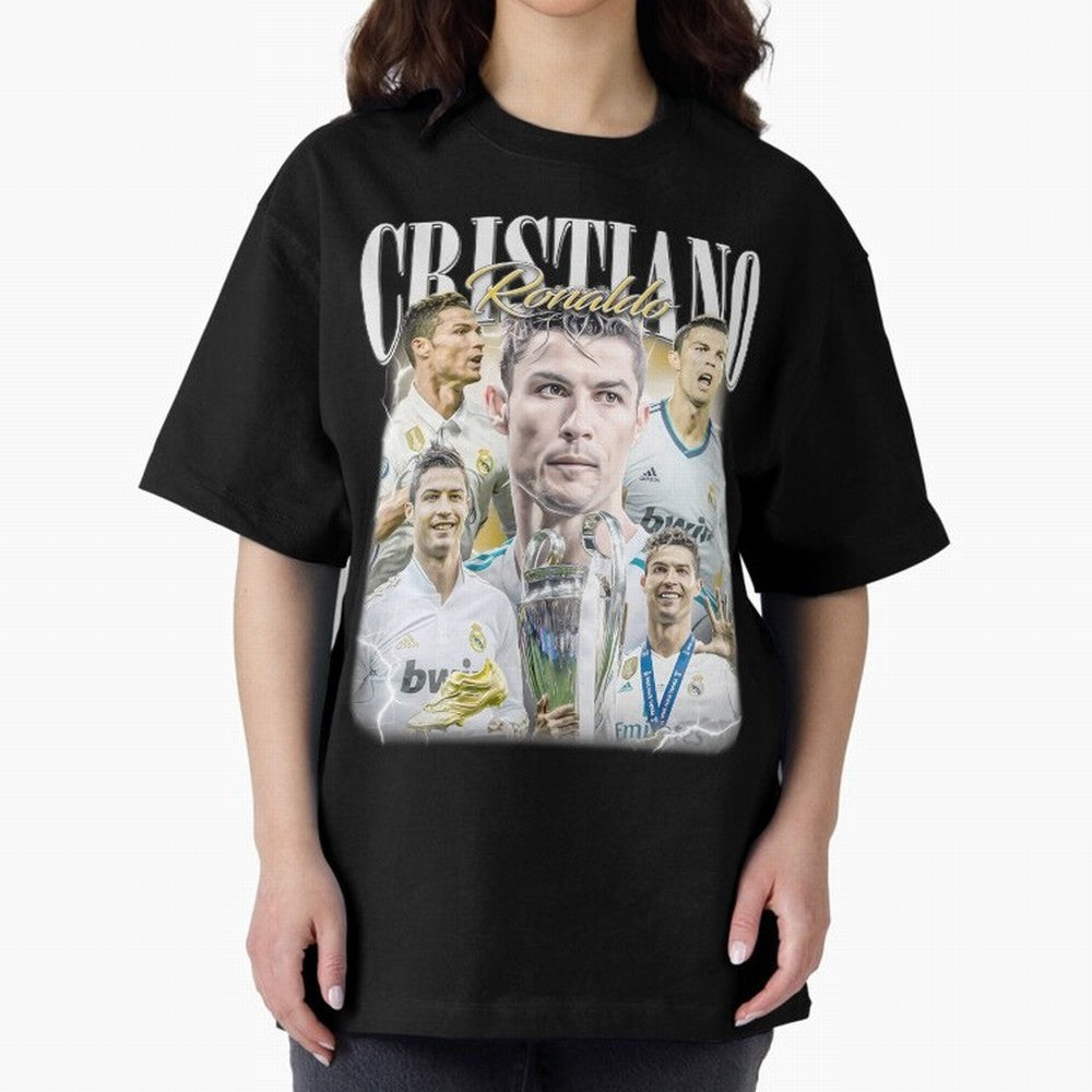 Cr7 Vintage Tribute: Soccer Legend Collage | Limited Edition Oversized T-Shirt Show Championship Spirit for FIFA World Cup 2026 USA Canada Mexico Centered on Messi and Cristiano Ronaldo, Netherlands Energy, Global Supporter Spirit, Legendary Goals,