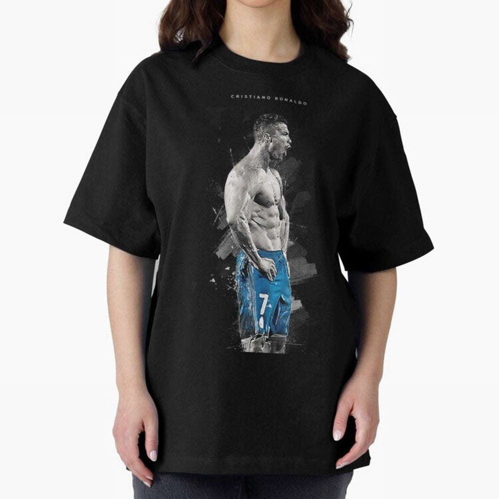 Abstract Football Player Celebration Artwork For Men And Gift For Soccer Fans Oversized T-Shirt Represent FIFA World Cup 2026 USA Canada Mexico for Fans of Haaland and England and Germany, Bringing Football History, Final Match Energy, Crowd Noise