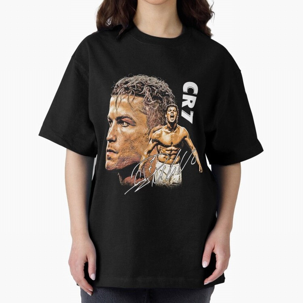 Retro Football Legend Poster Illustration For Men And Gift For Soccer Fans Oversized T-Shirt Follow the FIFA World Cup 2026 Journey through Neymar, Haaland and Cristiano Ronaldo Highlights, England, France and Netherlands Pride, Stadium Memories,