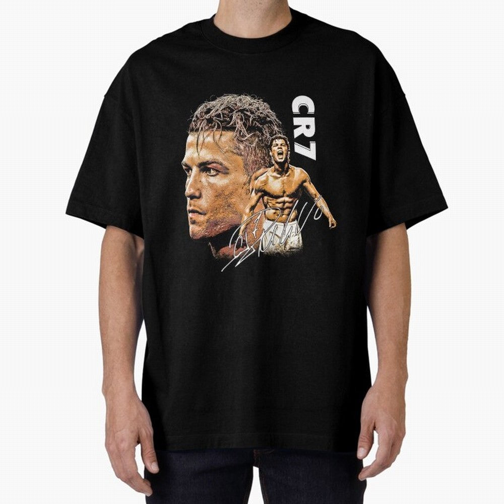 Retro Football Legend Poster Illustration For Men And Gift For Soccer Fans Oversized T-Shirt Follow the FIFA World Cup 2026 Journey through Neymar, Haaland and Cristiano Ronaldo Highlights, England, France and Netherlands Pride, Stadium Memories,