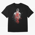 Abstract Football Player Portrait Retro Poster Art For Men, Gift For Soccer Fans Oversized T-Shirt Follow the Final Road of Match Day Hype around FIFA World Cup 2026 USA Canada Mexico, Messi, CR7 and Mbappe, Portugal, Soccer Culture, Superstar