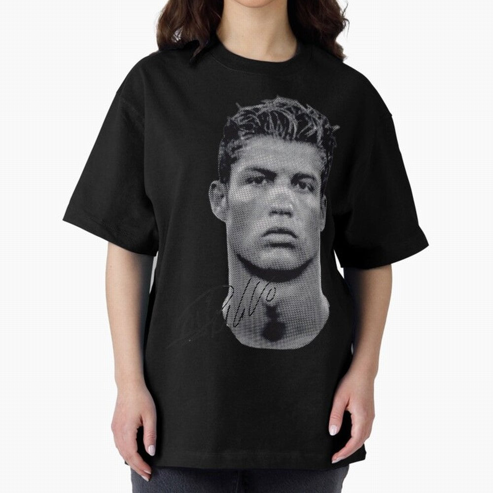 Retro Football Legend Portrait Illustration For Men And Gift For Soccer Fans Oversized T-Shirt Turn Football Passion into FIFA World Cup 2026 USA Canada Mexico Celebrating Haaland and Mbappe, Netherlands Energy, Vintage Soccer Flavor, Modern