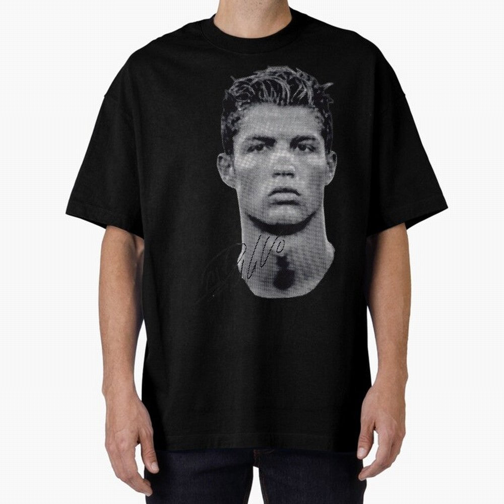 Retro Football Legend Portrait Illustration For Men And Gift For Soccer Fans Oversized T-Shirt Turn Football Passion into FIFA World Cup 2026 USA Canada Mexico Celebrating Haaland and Mbappe, Netherlands Energy, Vintage Soccer Flavor, Modern