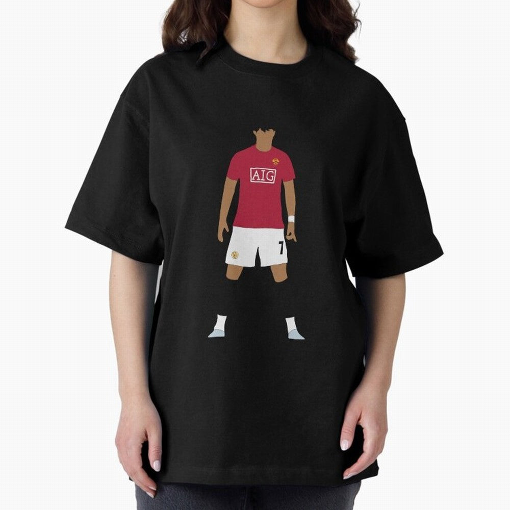 Cristiano Ronaldo Iconic Stance Fan Art Oversized T-Shirt Experience the Global Stage of Match Day Hype around FIFA World Cup 2026 Group Stage, Messi and Cristiano Ronaldo, Portugal, Spain and Germany, Fan Favorite Moments, National Team Passion,