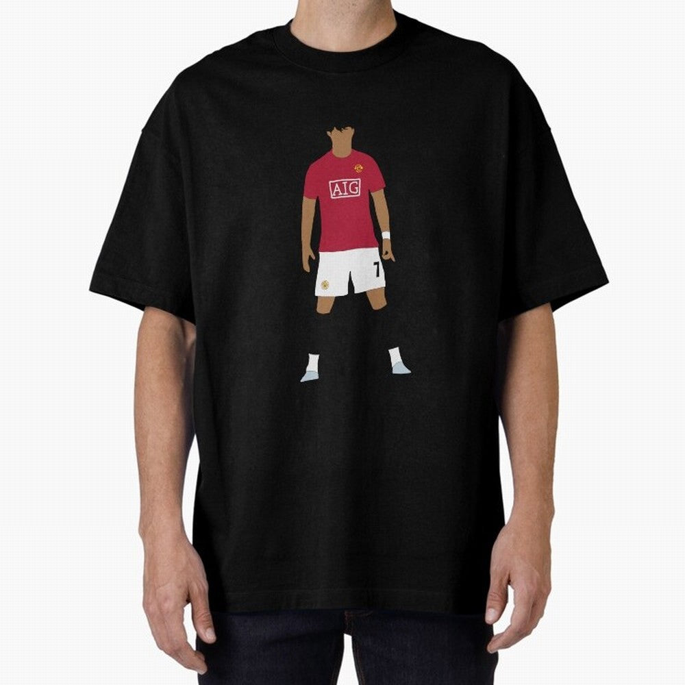 Cristiano Ronaldo Iconic Stance Fan Art Oversized T-Shirt Experience the Global Stage of Match Day Hype around FIFA World Cup 2026 Group Stage, Messi and Cristiano Ronaldo, Portugal, Spain and Germany, Fan Favorite Moments, National Team Passion,