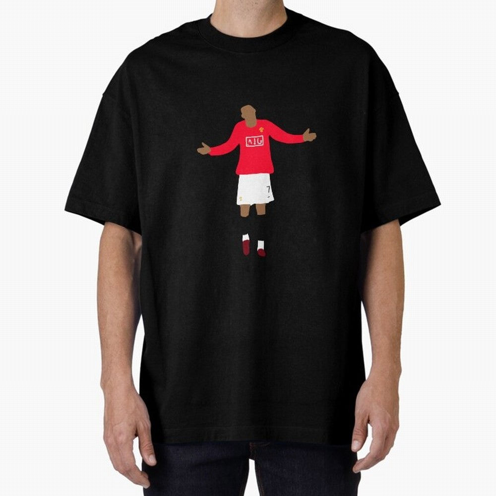 Cristiano Ronaldo Goal Celebration Illustration Oversized T-Shirt Bring World Football Passion into Global Football Passion for FIFA World Cup 2026 USA Canada Mexico, Centered on Mbappe, France and Portugal, Football Passion, Legendary