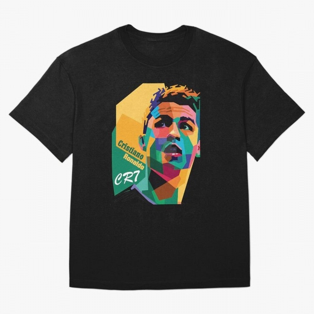 CR7 Pop Art Cristiano Ronaldo Design For Football Fans Gift For Soccer Lovers Oversized T-Shirt Represent Fans Who Live for Global Football Passion for FIFA World Cup 2026 Group Stage, Made for Messi, Neymar and Mbappe, France and Portugal,