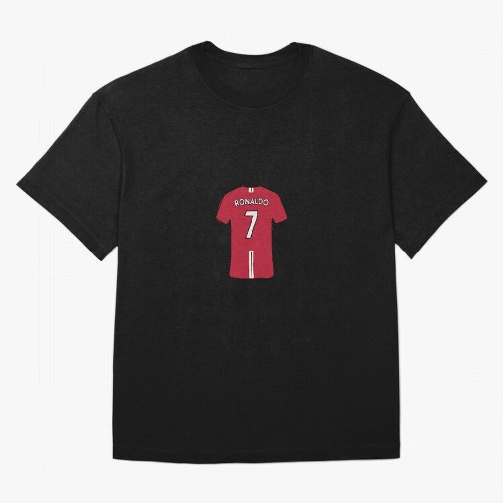 Cristiano Ronaldo Number 7 Jersey Illustration Oversized T-Shirt Create FIFA World Cup 2026 Group Stage Spirit, Inspired by Portugal, Spain and Germany, Mbappe and Neymar, Sports Nostalgia, International Competition, Famous Players and