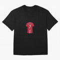 Cristiano Ronaldo Number 7 Jersey Illustration Oversized T-Shirt Create FIFA World Cup 2026 Group Stage Spirit, Inspired by Portugal, Spain and Germany, Mbappe and Neymar, Sports Nostalgia, International Competition, Famous Players and