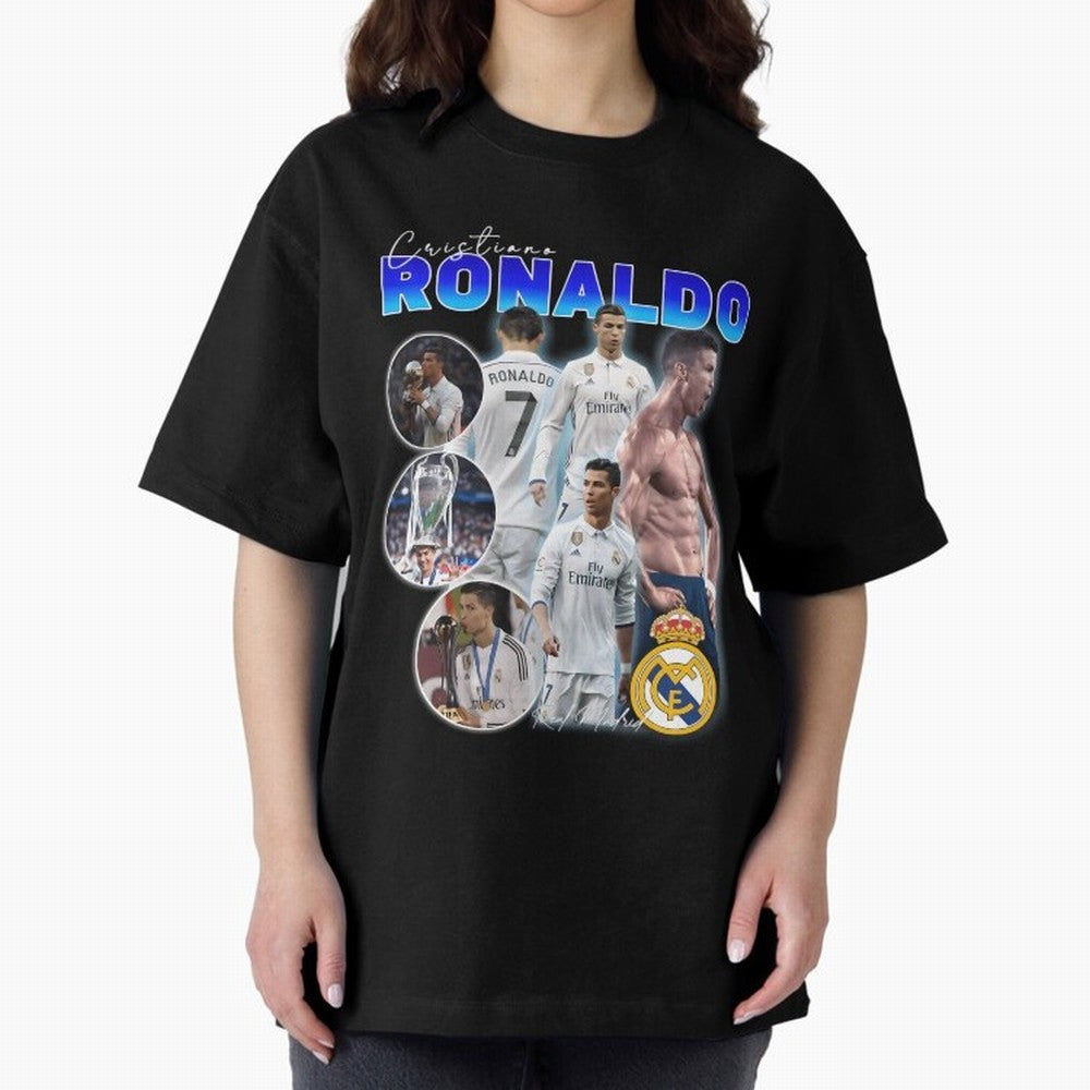 CR7 Real Madrid Poster ¨C For Football Fans and Gift For Ronaldo Supporters Oversized T-Shirt Back the Journey through FIFA World Cup 2026 Group Stage Spirit, Made for Brazil, Cristiano Ronaldo, Sports Nostalgia, International Competition, Famous