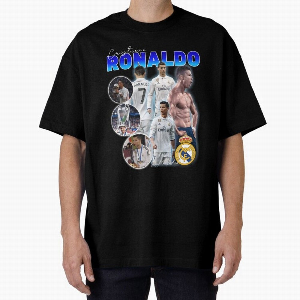 CR7 Real Madrid Poster ¨C For Football Fans and Gift For Ronaldo Supporters Oversized T-Shirt Back the Journey through FIFA World Cup 2026 Group Stage Spirit, Made for Brazil, Cristiano Ronaldo, Sports Nostalgia, International Competition, Famous