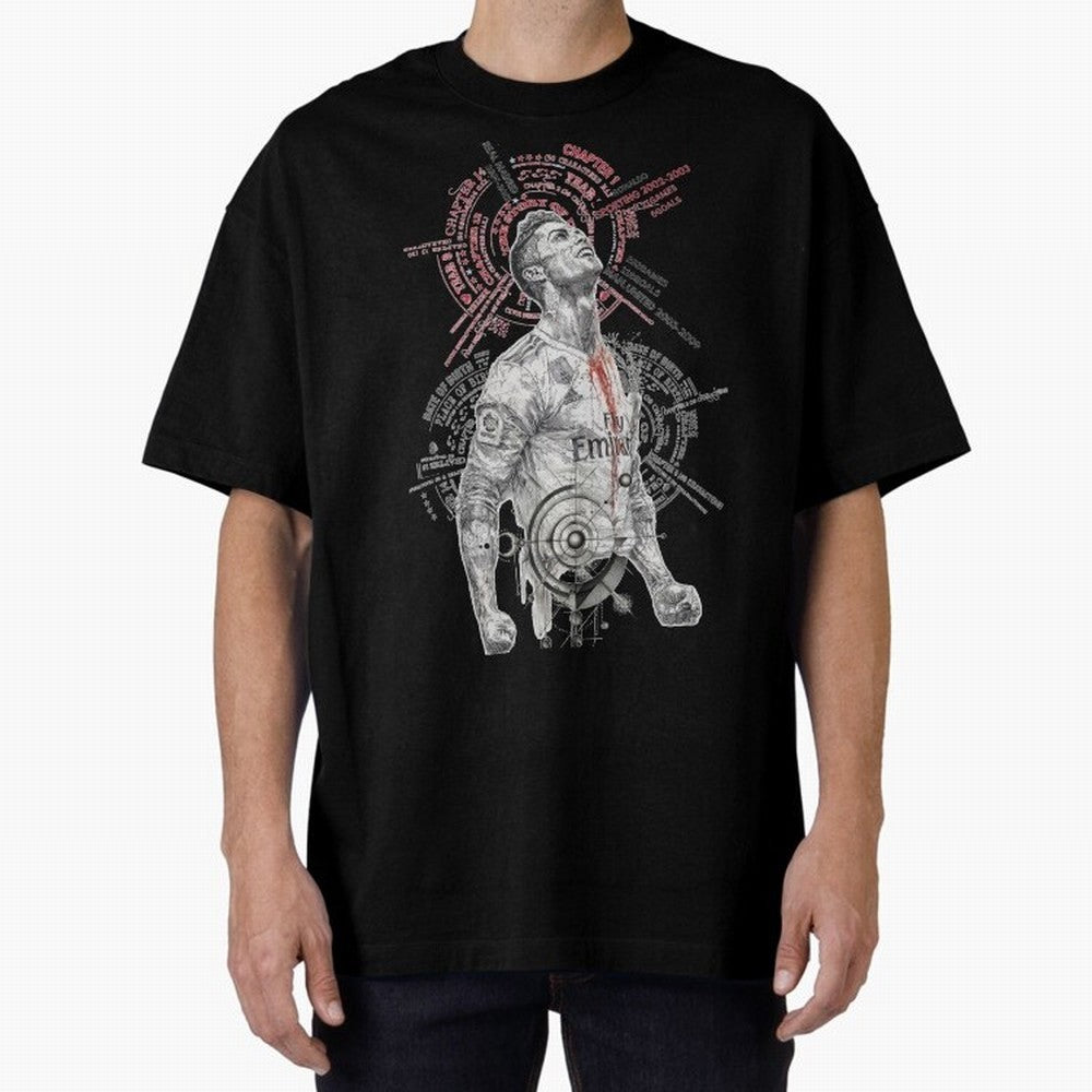 Cristiano Ronaldo Football Playmaker Oversized T-Shirt Treasure Global Football Passion for FIFA World Cup 2026 USA Canada Mexico, Highlighting Cristiano Ronaldo, Netherlands, Soccer Culture, Superstar Moments, National Team Dreams and Competitive