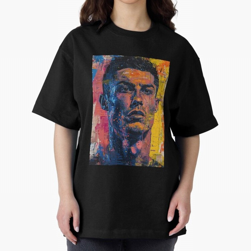 Cristiano Ronaldo illustration Oversized T-Shirt Back Your Heroes with Match Day Hype around FIFA World Cup 2026 Group Stage, CR7, Brazil, Portugal and Argentina, Fan Favorite Moments, National Team Passion, Big Match Drama and Soccer History;